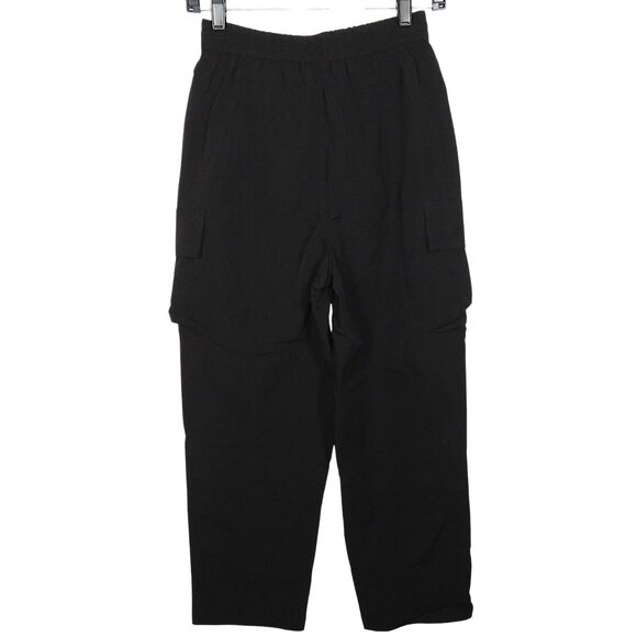 Halara Black Lightweight Nylon Blend High Waist Pull On Crop Cargo Pants Size XS - Picture 8 of 13